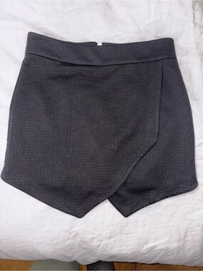 Black Wrap Front Skirt